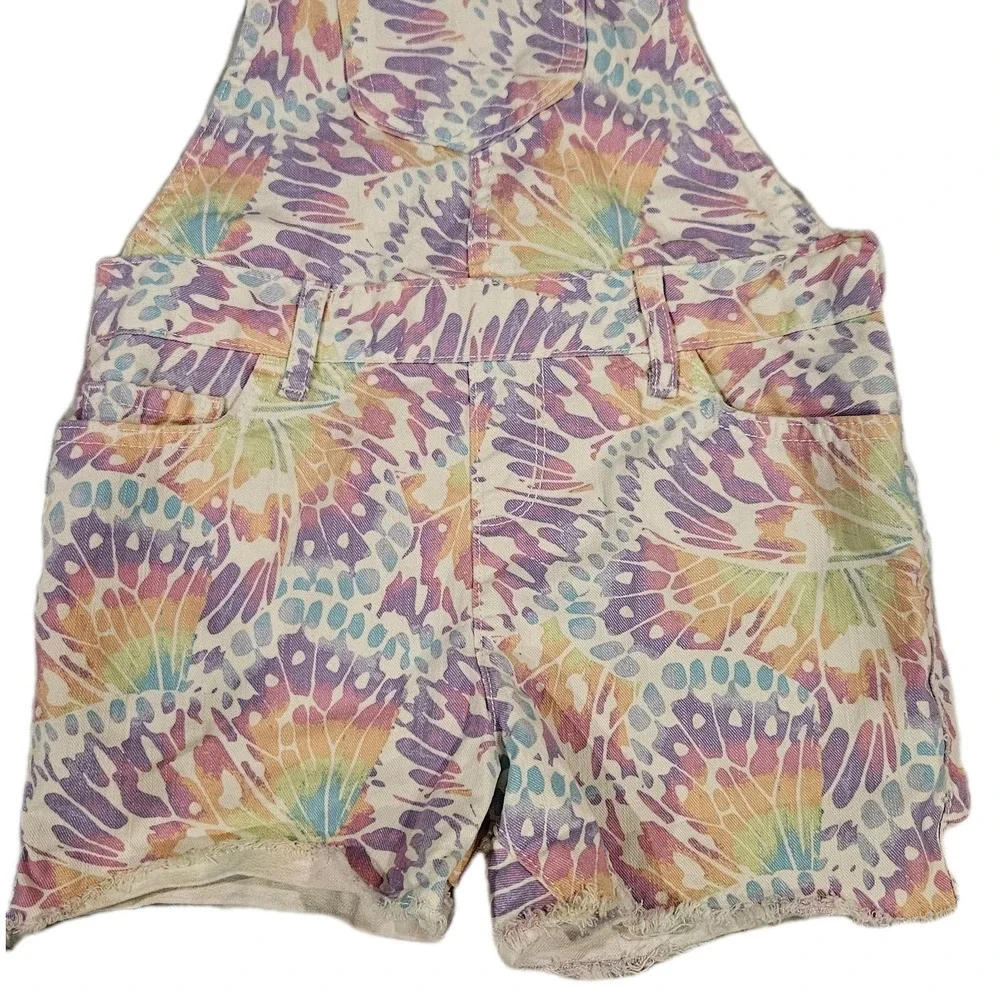 The Children's Place Pastel‎ Tie Dye Shortalls Size 10 Adjustable Pockets